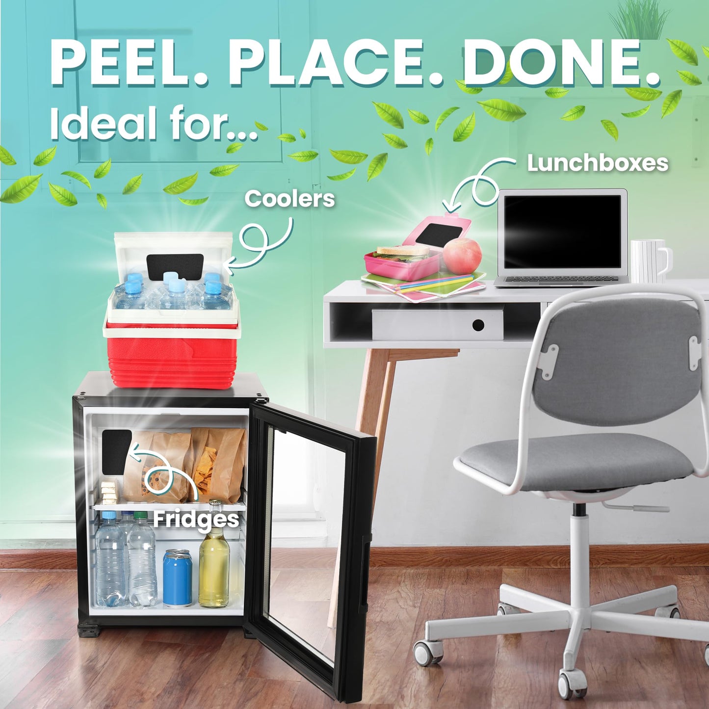 AIRNINJA Fridge Deodorizer - Natural Refrigerator Deodorizer Odor Eliminator - Beats Baking Soda and Bamboo Charcoal Air Purifying Bags - Activated Carbon Odor Absorber for Fridge & Freezer (2 pk)