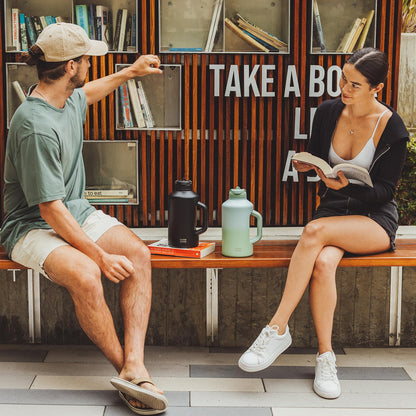 BOTTLE BOTTLE Insulated Water Bottle 64 oz with Straw and Dual-use Lid Half Gallon Jug for Men with Handle Vacuum Stainless Steel water bottle for Workout and Sports black