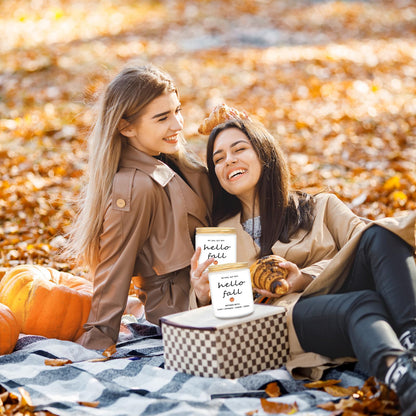 Homsolver Fall Decor Candles, Cider, Cinnamon, Jasmine, Amber Autumn Decorations Scented Candles for Home, 50 Hour Burn Time, Hello Fall Candle