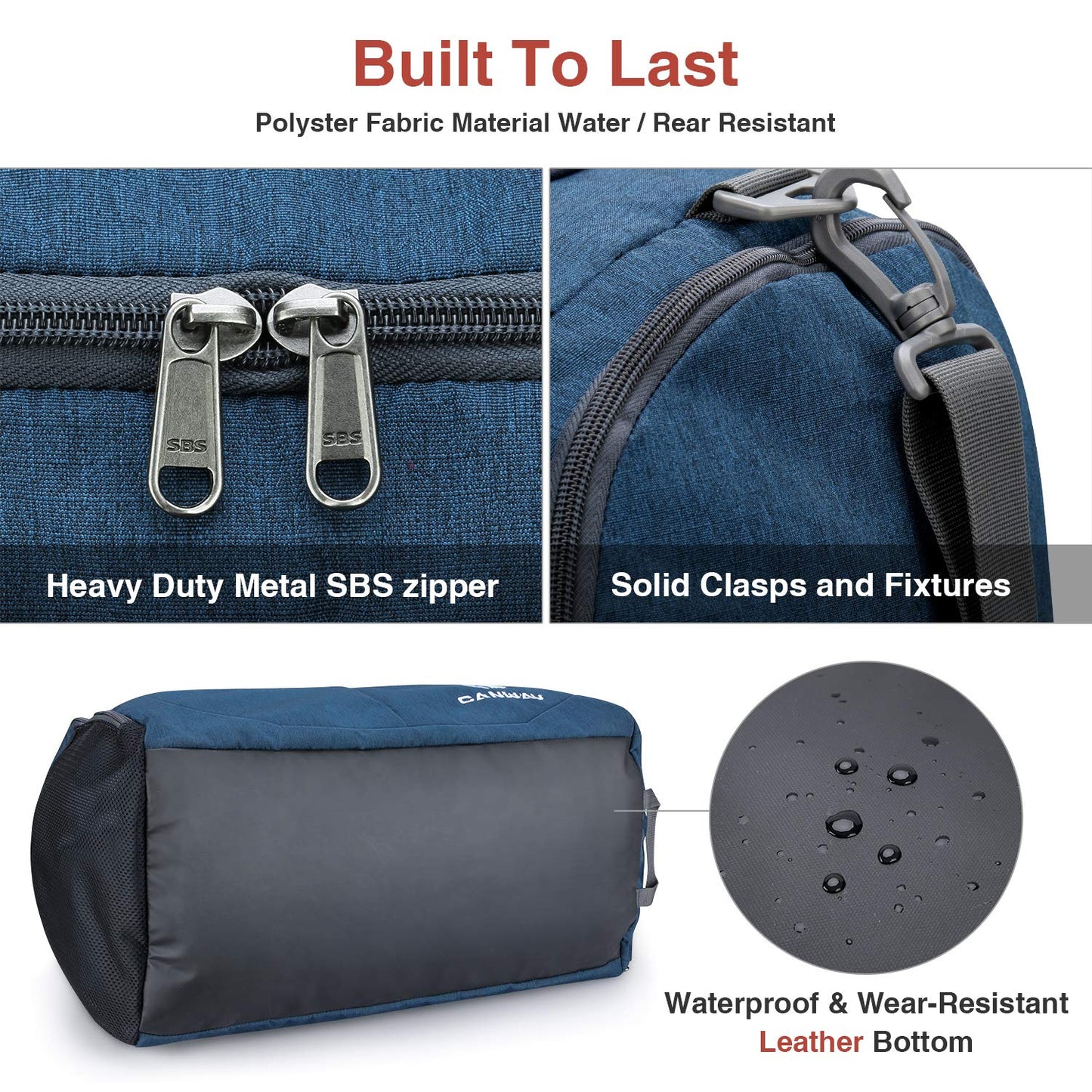 Canway Sports Gym Bag, Travel Duffel bag with Wet Pocket & Shoes Compartment for men women, 45L, Lightweight