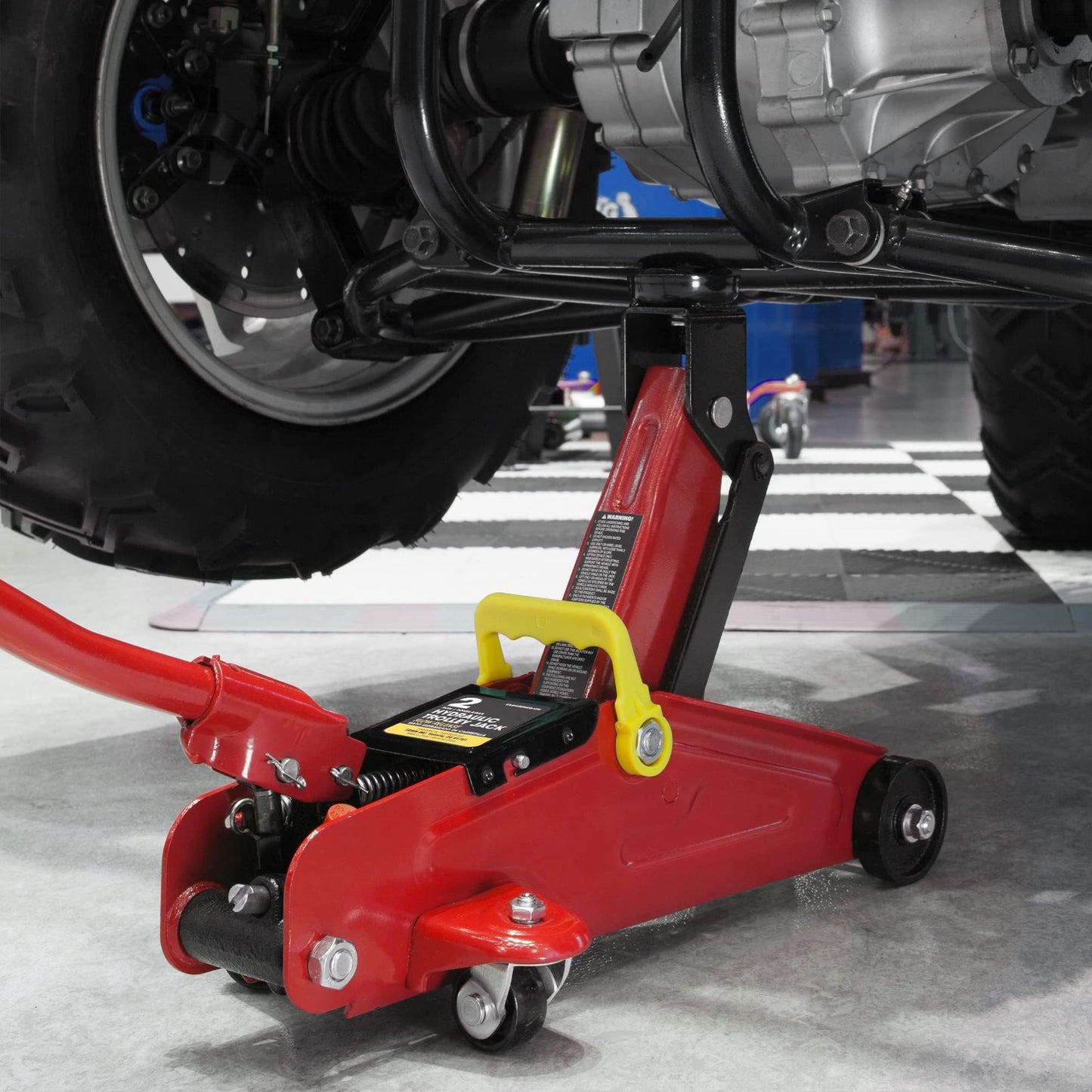 BIG RED T82012GS-1 Torin Hydraulic Trolley Service Lift Jack/Portable Floor Jack with Special Slow Release and Blow Mold Carrying Storage Case : 2 Ton (4,000 lb.) Capacity, Red