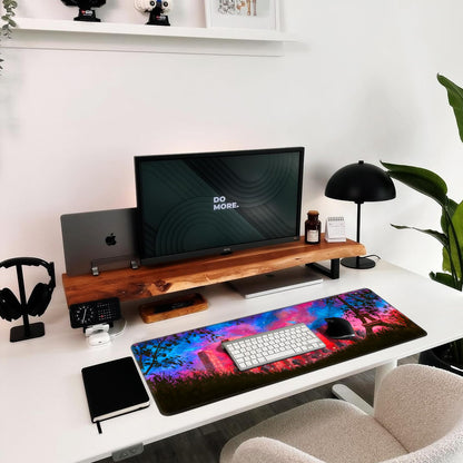 Hopipad Pink Large Gaming Mouse Pad, XL Desk Mat with Seamed Edges, Waterproof, Non-Slip Rubber Base, 31.5x11.8 Inch Keyboard Pad, Big Mousepad