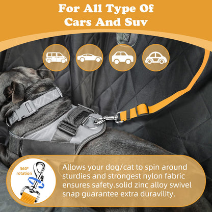 BWOGUE Pet Dog Cat Seat Belts, Car Headrest Restraint Adjustable Safety Leads Vehicle Seatbelt Harness (1 Pack)