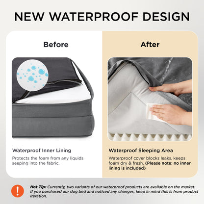 Bedsure Orthopedic Dog Beds Large Sized Dog - Washable Large Dog Cat Bed Waterproof, Comfort Dogs Couch Sofa with Washable Removable Cover, Pet Bed with Nonskid Bottom, Grey, 35"