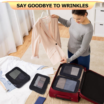 HDKJDPG Ultralight Compression Packing Cubes Travel for Suitcases ，Compressible Mesh Packing Cubes for Travel Women Packing Organizers 4 Set