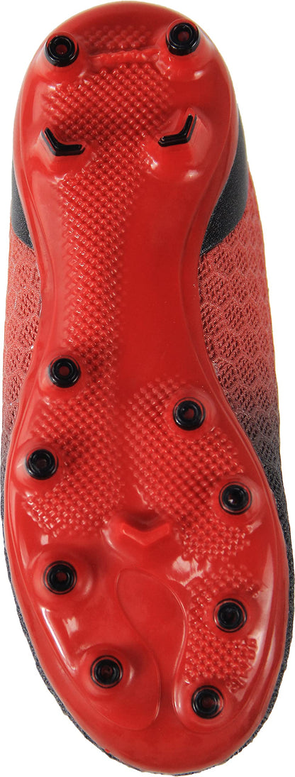 BomKinta Kid's FG Soccer Cleats Athletic Outdoor Soccer Shoes Black Red Size 6 M US Big Kid