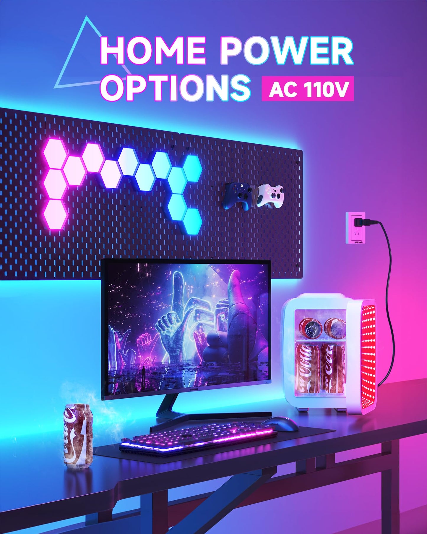 BEICHEN Mini Fridge, 4 Liter/6 Cans Small Refrigerator With Dimmable LED Light,AC/DC Portable Thermoelectric Cooler and Warmer Gaming mini fridge for Bedroom,Office,Gaming room and Car (White)