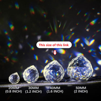 40mm 10Pack Crystal Ball Prism 1.57 Inch Decorative Ball for Chandelier Window Suncatcher Rainbow Maker