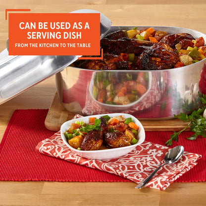 IMUSA USA Heavy Duty Cajun Oval Aluminum Roaster 15, Silver