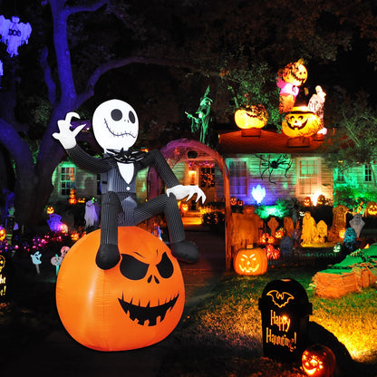 6 Ft Inflatable Halloween Yard Decorations - Outdoor Blow Up Yard Pumpkin Decor - Built-in LED Lights for Outdoor Halloween Lawn Decor