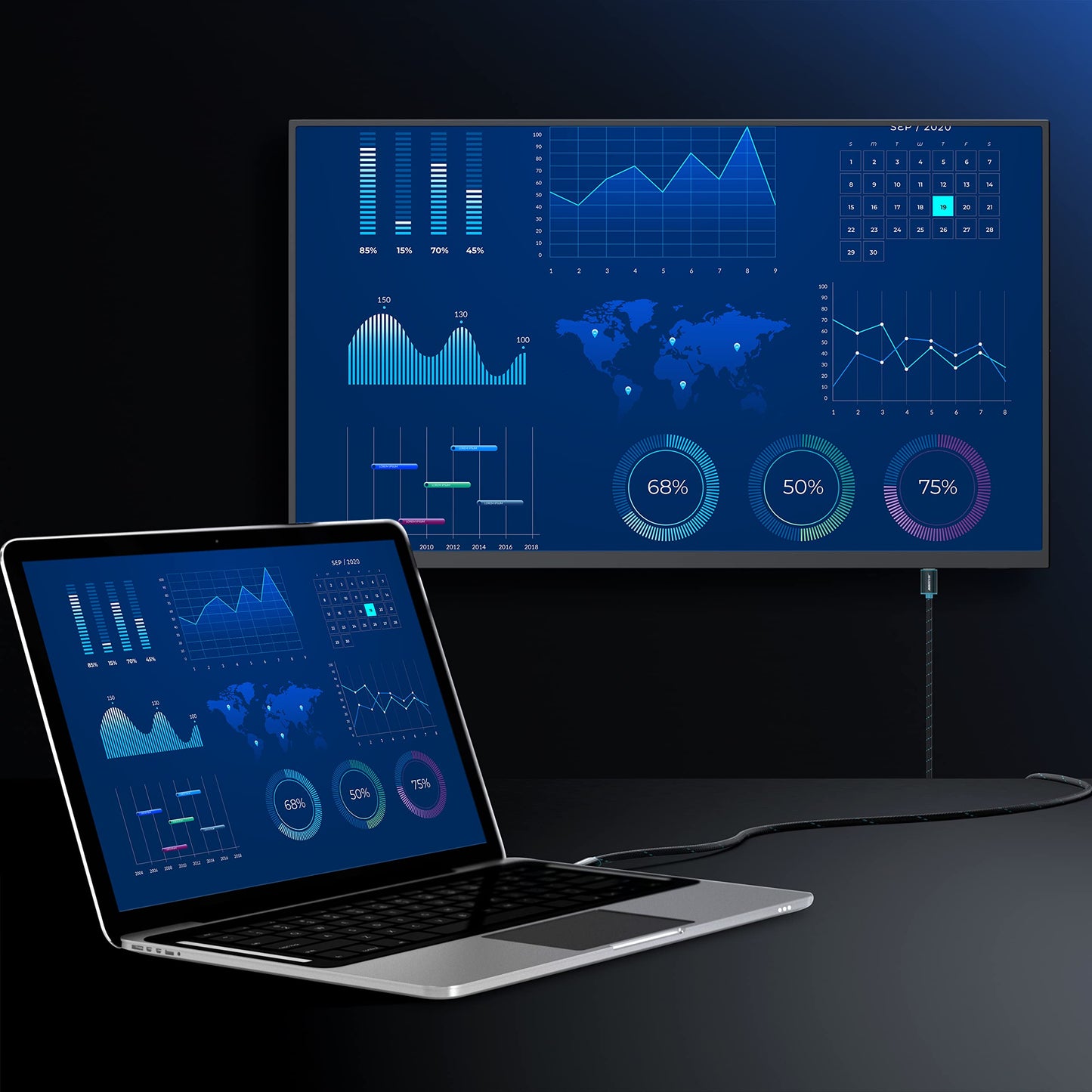 HDMI Cable 4K Ultra HD 6 Foot (10 Pack) Nylon Braided HDMI 2.0 Cable, High Speed 18Gbps 4K60Hz HDR, 3D, 2160p, 1080p, HDCP 2.2, ARC, HDMI Cables for Monitors, HDTV