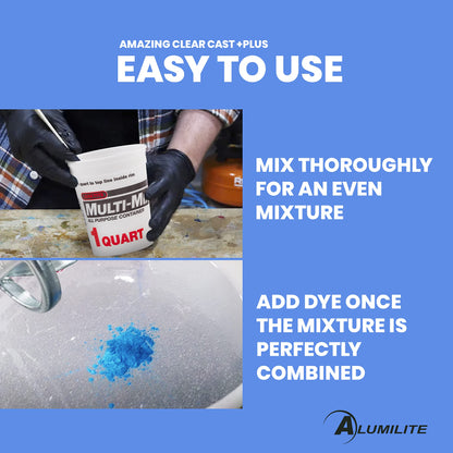 Alumilite Amazing Clear Cast Plus Epoxy Resin Kit for Making and Molding, UV, Plastic Coating, Casting for Countertops, Cups, Tumblers, High-Gloss, Glass Finish - 16 oz (8 oz Part A + 8 oz Part B)