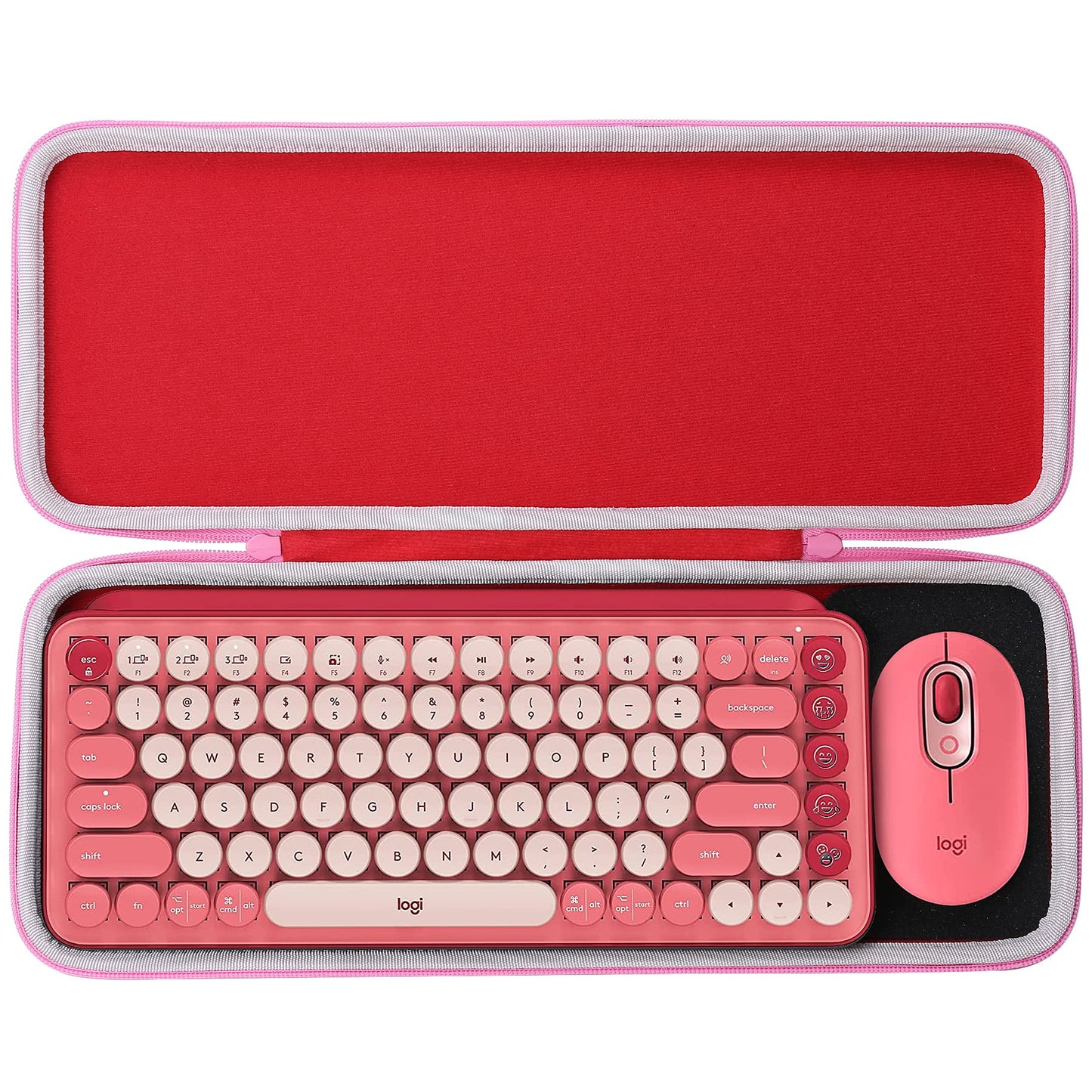 Aenllosi Hard Carrying Case Compatible with Logitech POP ICON Combo/POP Keys Mechanical Wireless Keyboard (Pink)(Case Only)