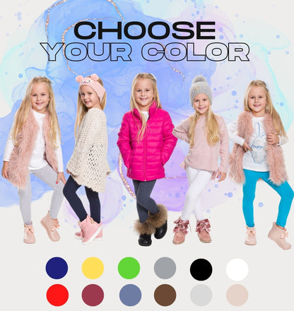 hi!mom Girls Kids Winter Leggings Cotton Winter Warm Leggings Full Length Children's Trousers Thermal Material Kids Leggings Thermal Breathable Kids Leggings Size 1-13 Years