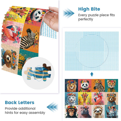 500 Piece Puzzles for Adults,Beautiful Wild Animals Jigsaw Puzzle for Adults Kids Seniors,Recycled Cardboard Dogs Puzzle 500 Piece,Family Activity Great Gift for Family Friends 20.5 * 15 inch