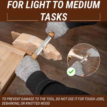 BeaverCraft Draw Knife Woodworking Tool 4.3"- Drawknife Wood Carving Knife with Leather Sheath DK2s - Whittling Knives for Shaping, Detailing, Spoon Carving - Whittling Tools