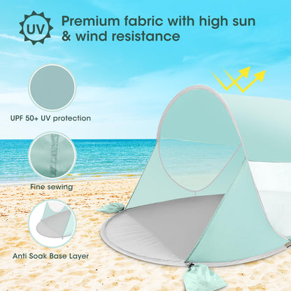 ISILER Pop Up Beach Tent, Portable Outdoor Shade Tent, UPF 50+ Shelter, Easy Setup Windproof Waterproof Canopy