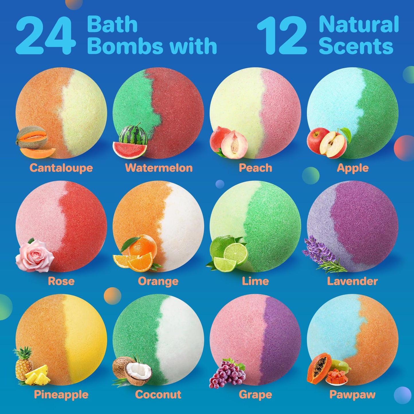 Bath Bombs for Kids with Toys Inside - 24 Pack Kids Bath Bombs with Glow in The Dark Surprise Toys Inside, Natural Organic Bubble Bath Fizzy, Christmas Gifts for Kid Girls Boys, Stocking Stuffers