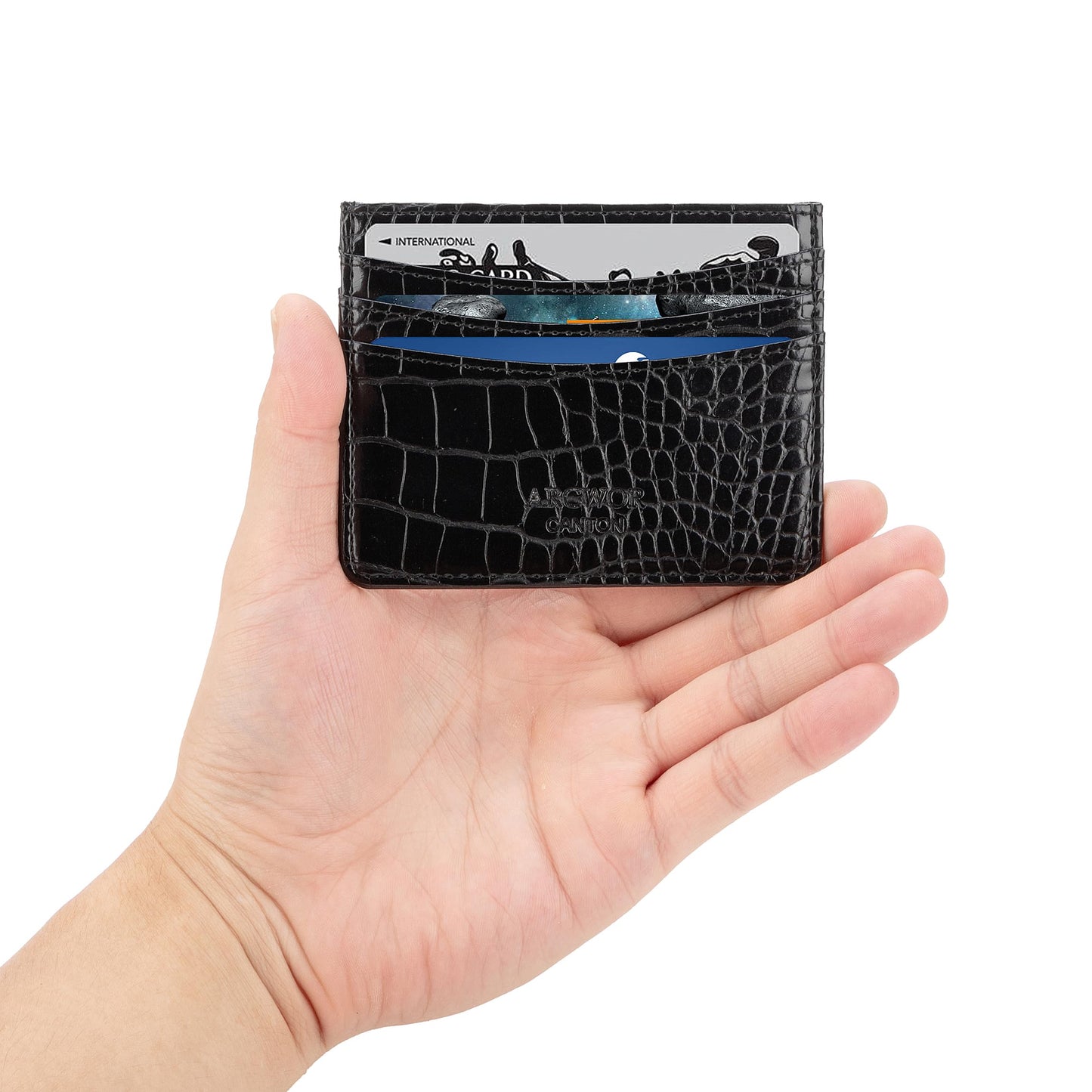 ARCWOR Slim Wallet Minimalist Front Pocket RFID Blocking Men and Women Leather Wallets