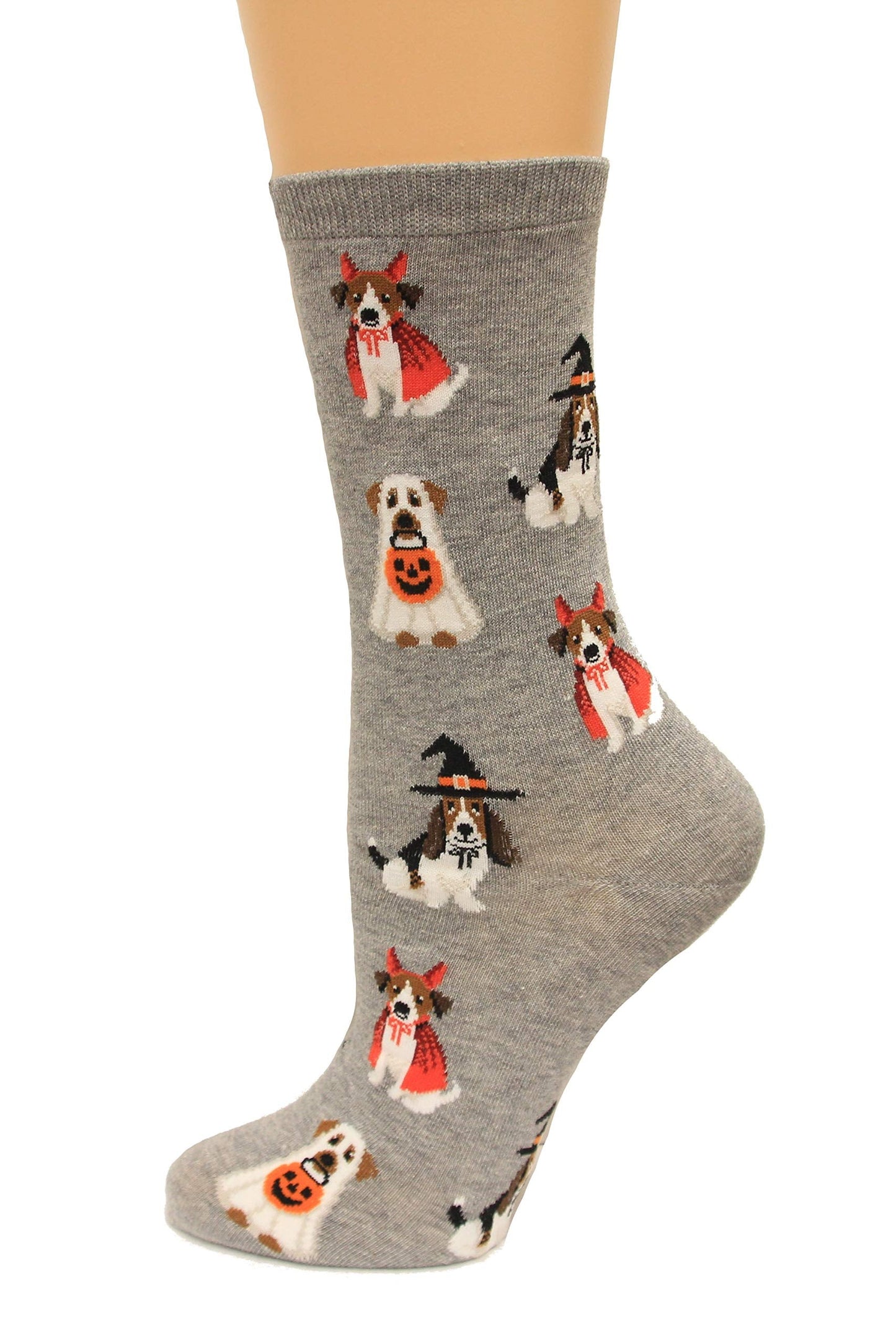 Hot Sox Womens Costume Dogs Socks, Sweatshirt Grey Heather, 1 Pair, Womens Shoe 4-10