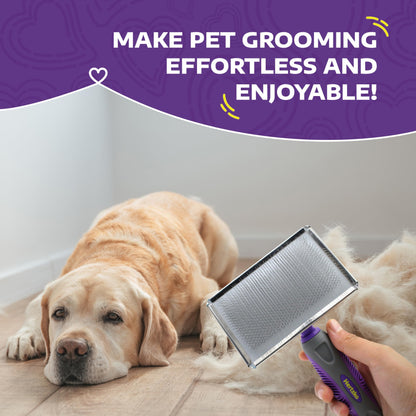 Hertzko Flexible Slicker Brush for Dogs and Cats - Removes Loose Hair, Tangles, and Knots, Flexible Head Contours on Your Pet’s Skin -Large Size Combs for Grooming Matting - Single Sided Brush