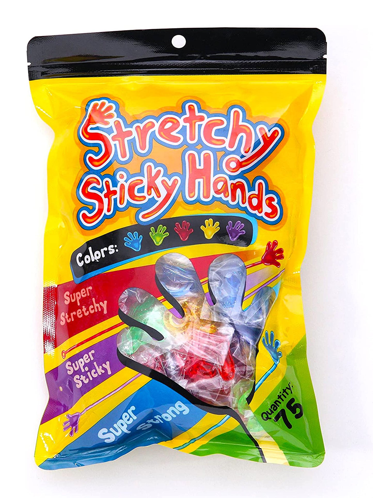 75 Pcs Bulk Sticky Hands for Kids - Mini Slappy Slap Little Small Hands Sticky Toy - Boys & Girls Goodie Bags Stuffers Party Favors for Birthday, Halloween, Treasure Box, Carnival Prizes Rewards