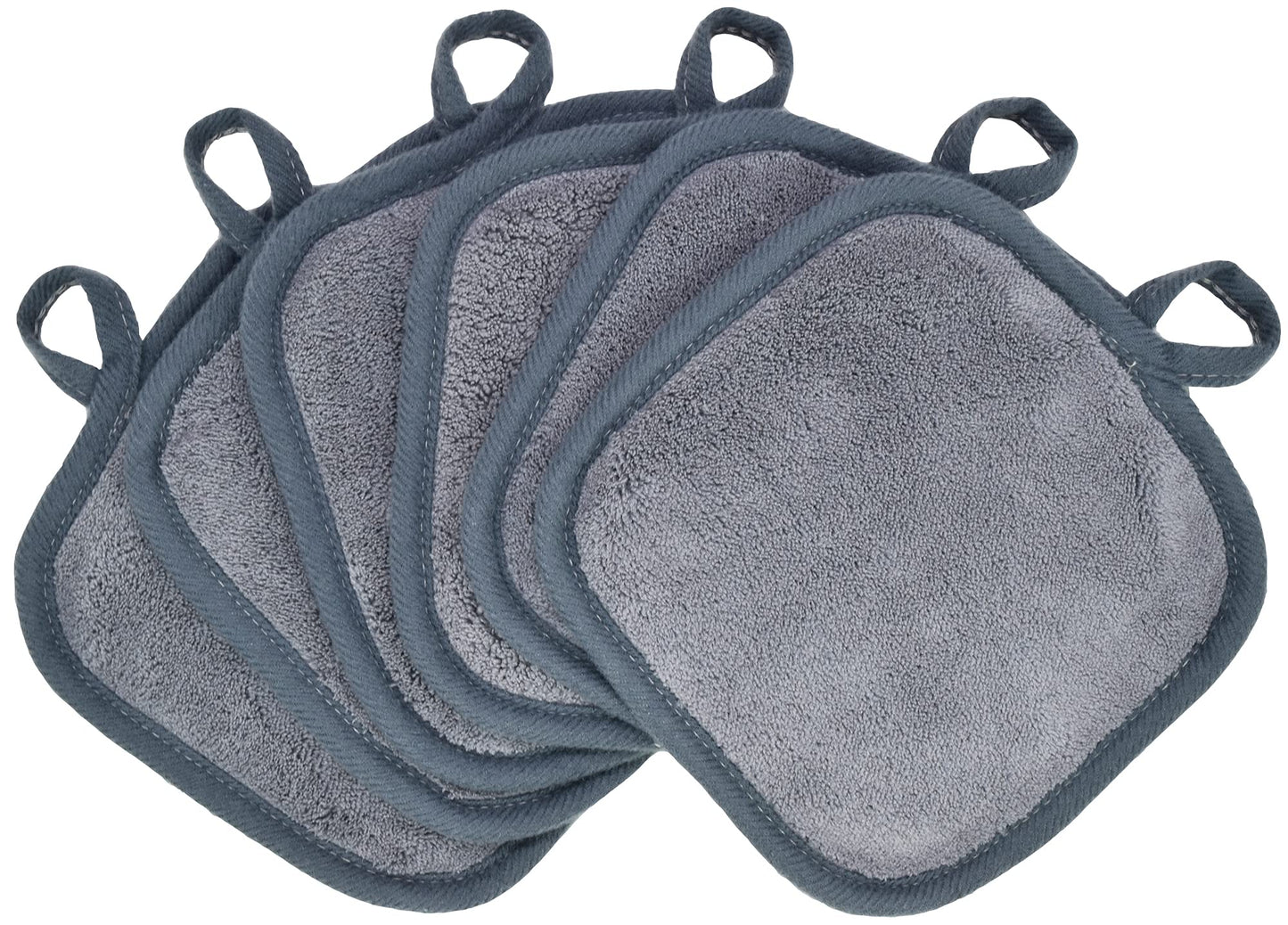 BloomSesame Makeup Remover Cloths for Face, Eye, Lips - Reusable Makeup Remover Pads Soft Microfiber Facial Cleansing Cloths 5 x 5 inch 6 Pack (Gray)