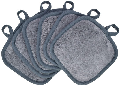 BloomSesame Makeup Remover Cloths for Face, Eye, Lips - Reusable Makeup Remover Pads Soft Microfiber Facial Cleansing Cloths 5 x 5 inch 6 Pack (Gray)