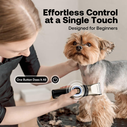 HEAPETS Dog Grooming Clippers, Low Noise, Electric Quiet, Adjustable Clipper Comb, Rechargeable Cordless Dog Hair Clippers for Dogs Cats Pets, Gold