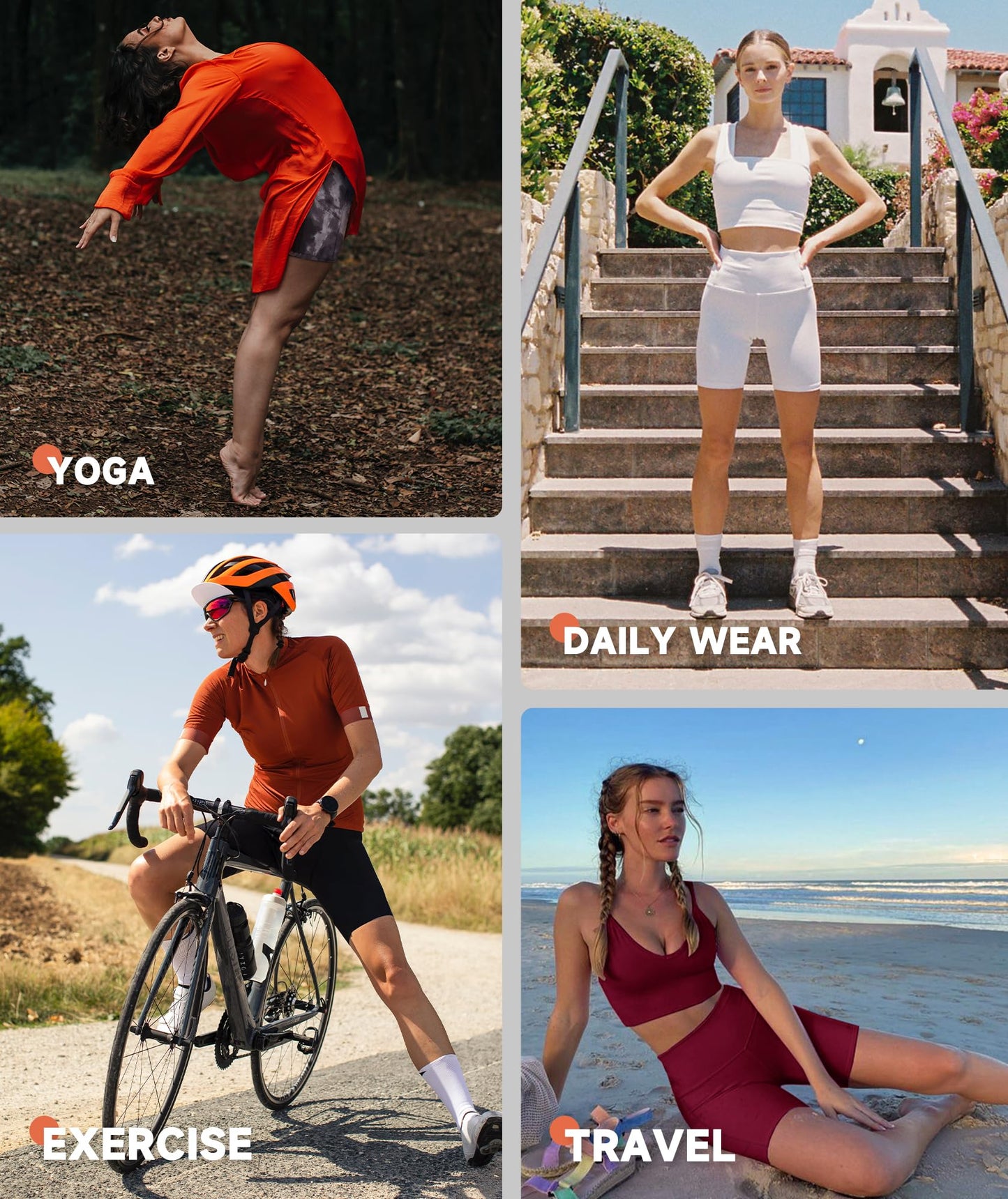 Biker Shorts Women with Pockets - 3"/5"/8" High Waisted Soft Tummy Control Workout Shorts for Yoga Athletic Gym Black