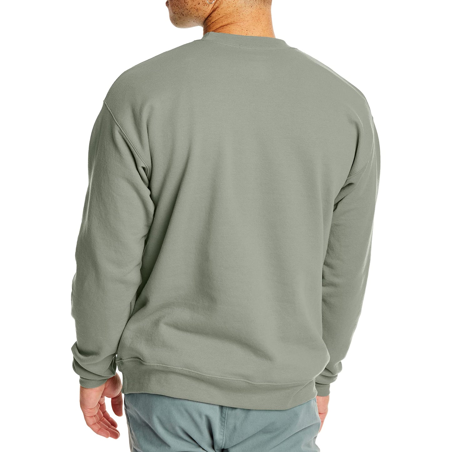 Hanes Mens Ecosmart Fleece Sweatshirt, Cotton-blend Pullover, Crewneck For Men, 1 Or 2 Pack, Stonewashed Green - 1 Pack, Large US