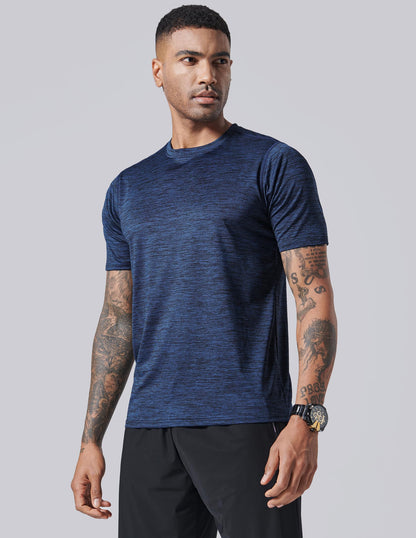 5 Pack Men’s Active Quick Dry Crew Neck T Shirts | Athletic Running Gym Workout Short Sleeve Tee Tops Bulk (Set 1, X-Large)