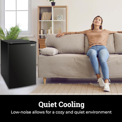 Igloo 3.2 Cu.Ft. Single Door Compact Refrigerator with Freezer - Slide Out Glass Shelf, Perfect for Homes, Offices, Dorms - Black