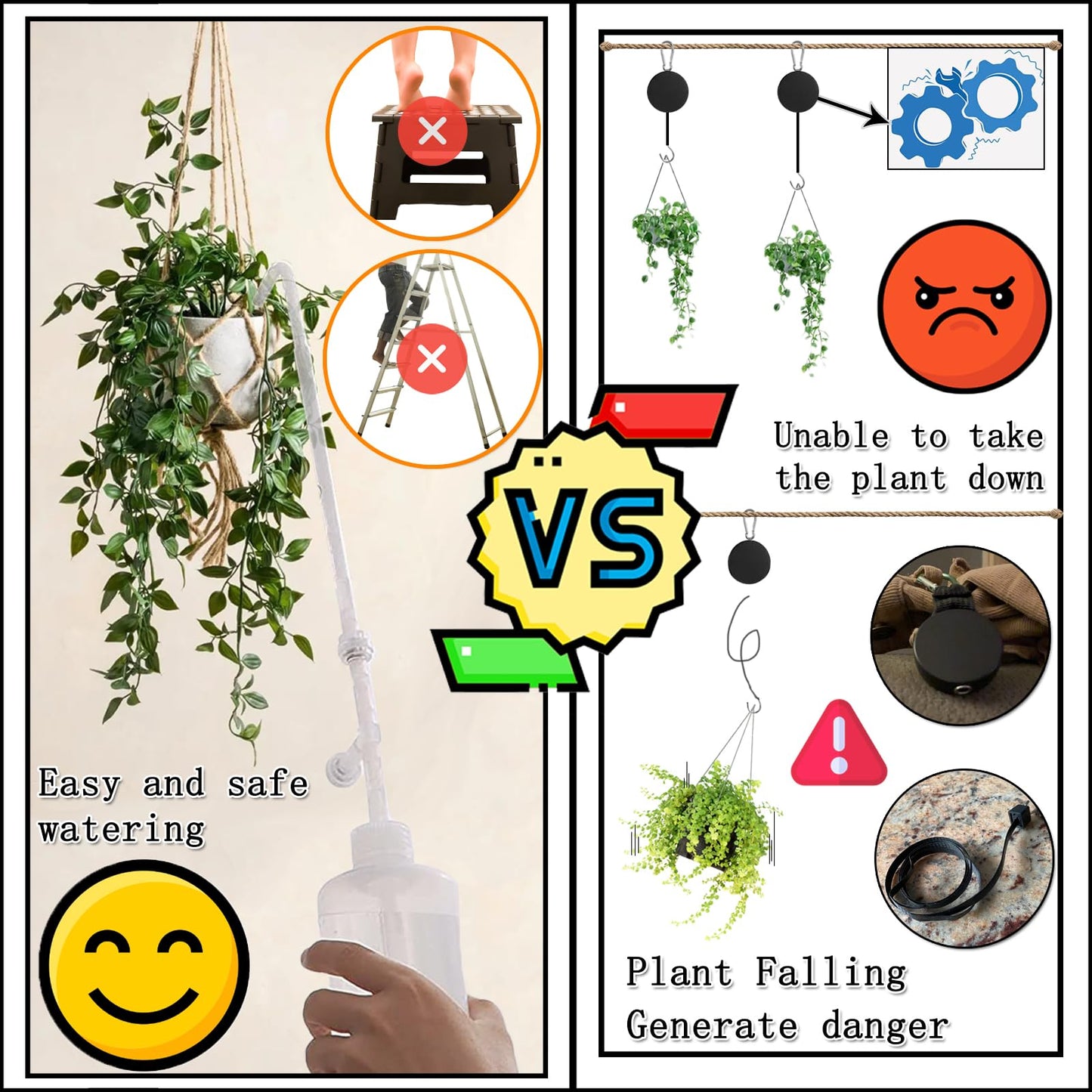 BKSAI Hanging Plant Plant Watering Bottle Update Multifunction Watering can with Long Spout Can Anti-backflow Watering System | Indoor or Outdoor | U.S.A Patent Design