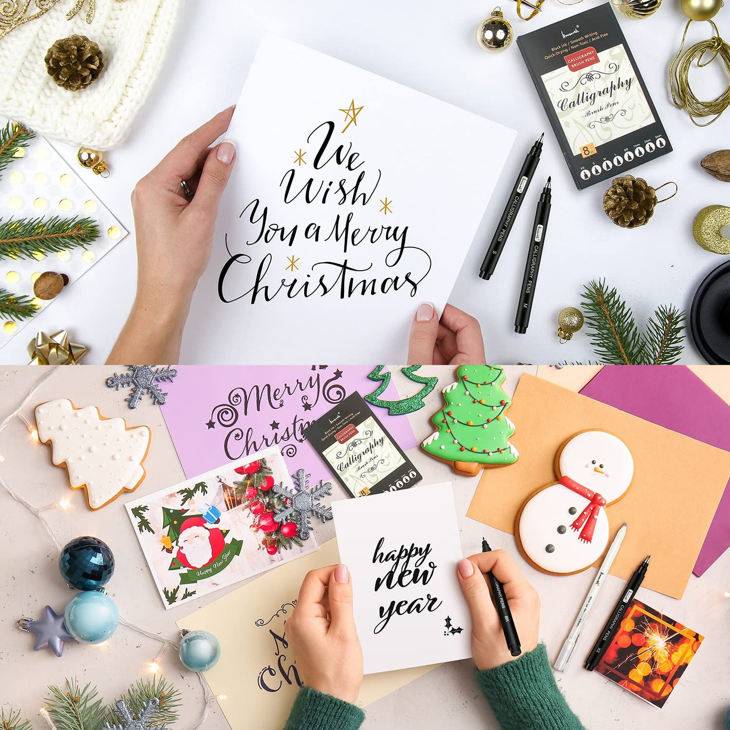 Brusarth Calligraphy Pens,8 Size Calligraphy Pens for Writing,Brush Pens Calligraphy Set for Beginners, Hand Lettering Pens