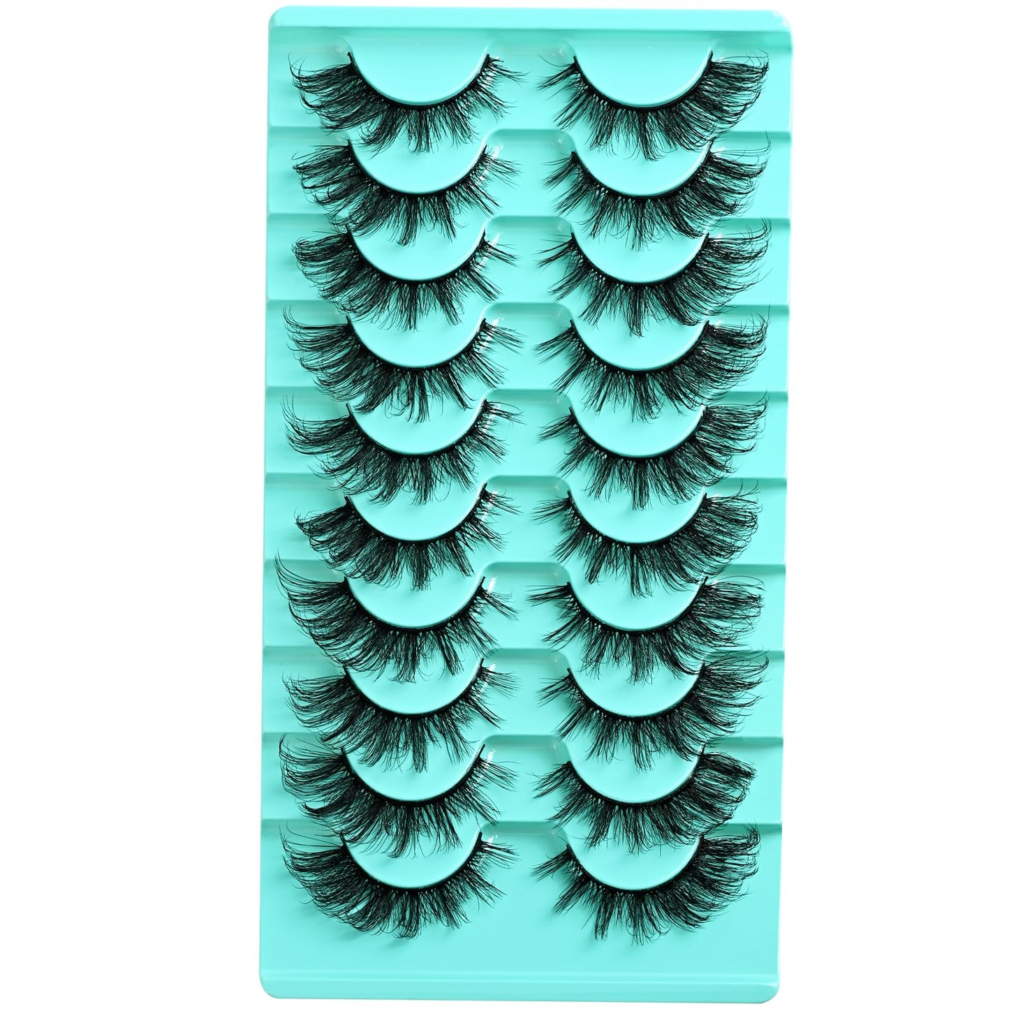 APCYUST Cat Eye Lashes Natural Fox Eyelash Wispy Russian Strip Eyelashes 10 Pairs D Curl Fake Fairy Lash Strips Fluffy Spiky Cateye Lashes Wispies False Eyelash Foxy Look (Fox Eyelashes | 8-16mm)