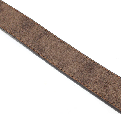 BC Belts Leather Belt Strap with Vintage Distressed Texture 1.5" Wide with Snaps (Dark Brown-XL)
