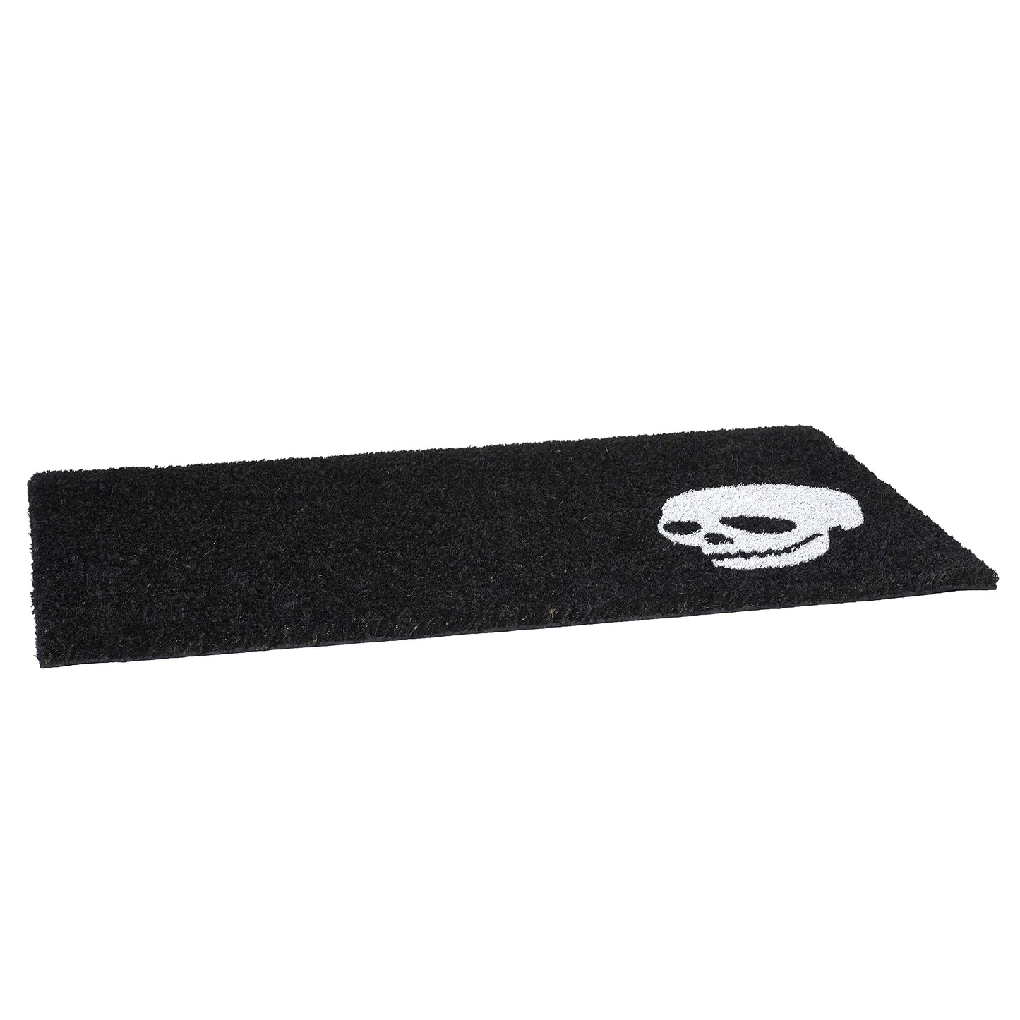 Calloway Mills 153601729 White Skull Doormat, 17" x 29", Black/White