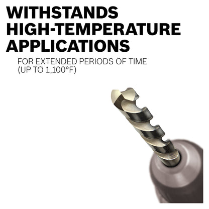 BOSCH CO2159 1-Piece 1/2 in. x 6 in. Cobalt Metal Drill Bit for Drilling Applications in Light-Gauge Metal, High-Carbon Steel, Aluminum and Ally Steel, Cast Iron, Stainless Steel, Titanium