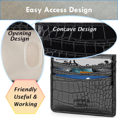 ARCWOR Slim Wallet Minimalist Front Pocket RFID Blocking Men and Women Leather Wallets