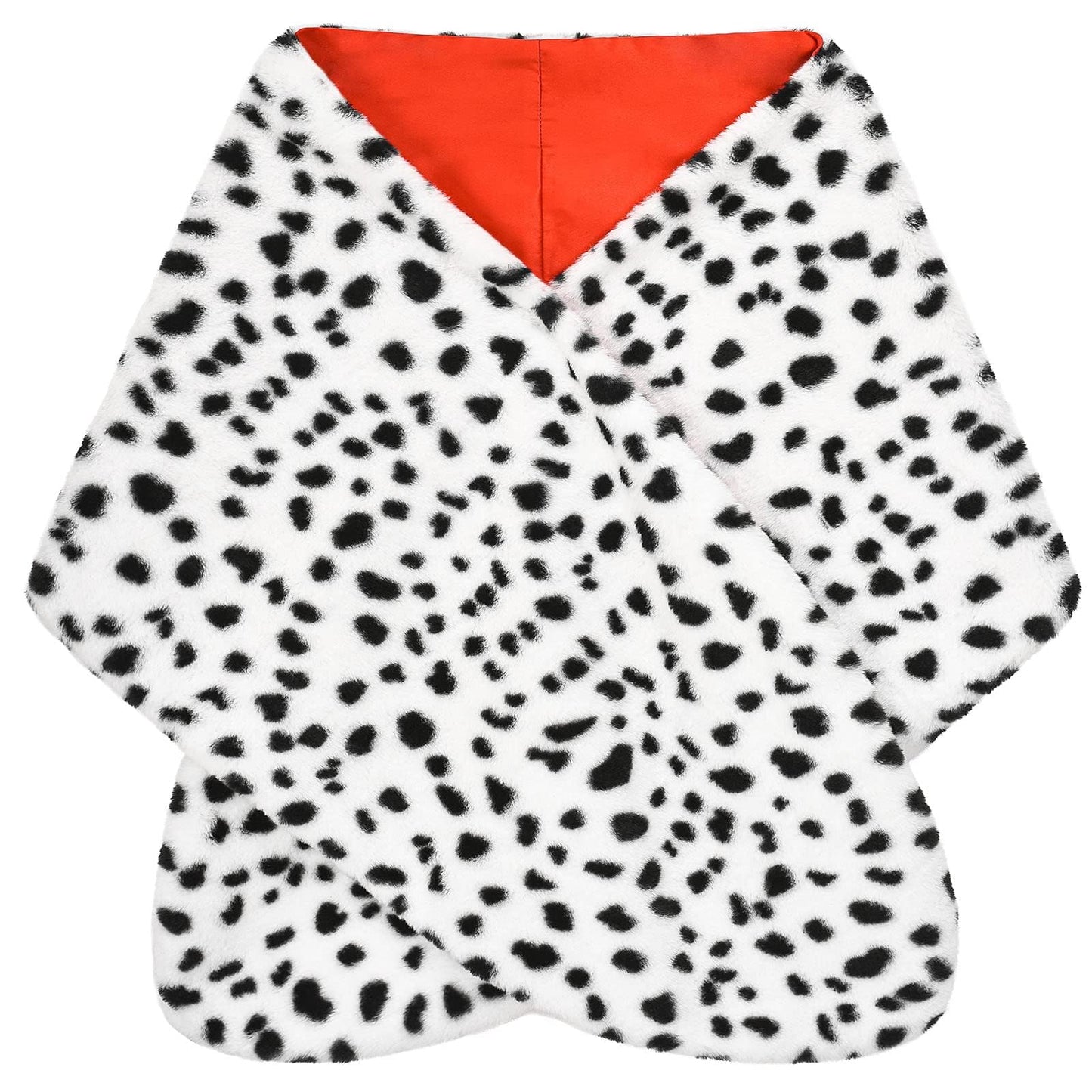 HMPRT Halloween Costume Women 2022 - Dalmatian Shawl, Red Gloves, Necklace and Wig Cap Accessories for Adult (Short Wig)