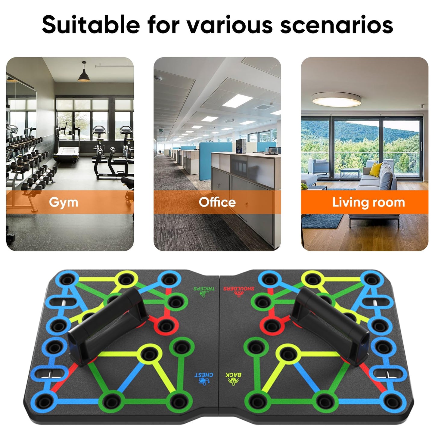 AERLANGUpgraded Push-up Board Home Fitness Accessories, Multifunctional 30-in-2 Push-up Bar Fitness Equipment, Portable Strength Training Equipment with Push-up Handles and Pilates Bar