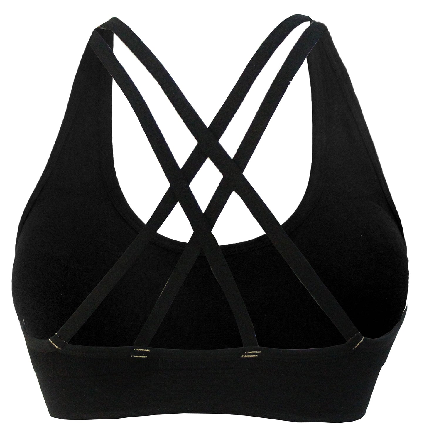 AKAMC Women's Medium Support Cross Back Wirefree Removable Cups Yoga Sport Bras, Pack of 3, Black/White/Grey,X-Large