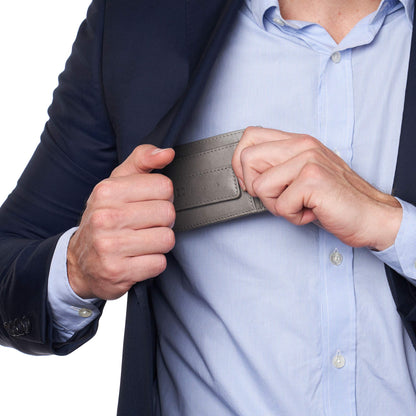 Alpine Swiss Harper Mens RFID Slim Money Clip Front Pocket Wallet Minimalist Leather ID Card Holder Gray