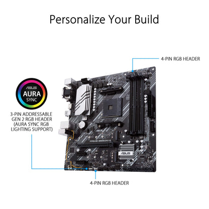 ASUS Prime B550M-A WiFi II AMD Micro ATX Motherboard with PCIe 4.0, WiFi 6, ECC Memory, HDMI 2.1, RGB Header