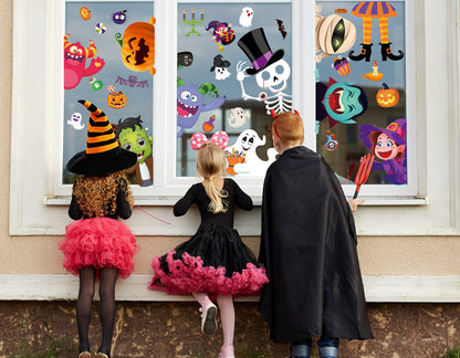 BAYLAY Halloween Window Clings - 10 Sheets Halloween Window Decorations Double Sided Hallowee n Window Stickers