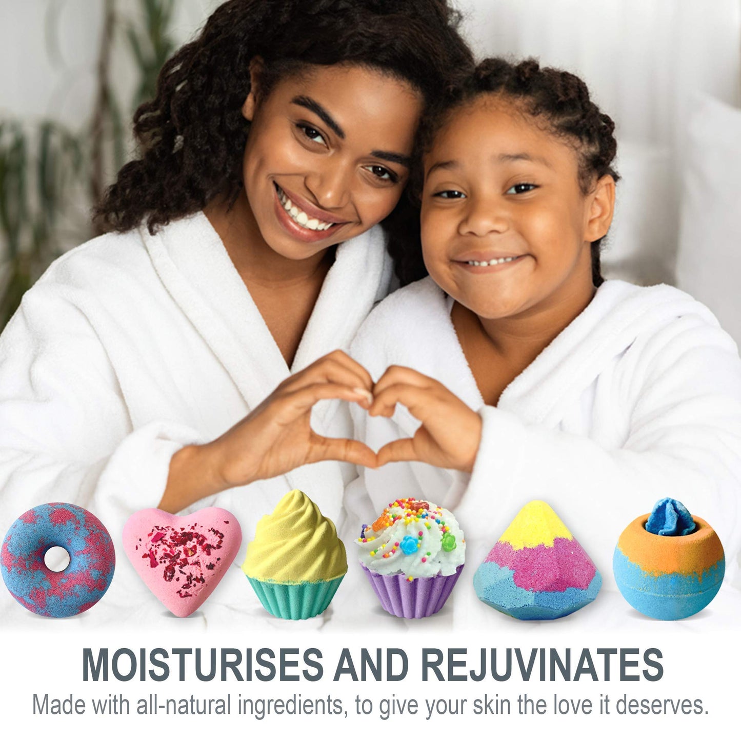 Bath Bombs for Kids - 6pc Gift Set Aromatherapy Natural Bath Bombs with Organic Ingredients, Skin Moisturizing Bubble Bath Fizzy, Gentle, Relaxing Birthday BathBombs for Girls, Women, Kids