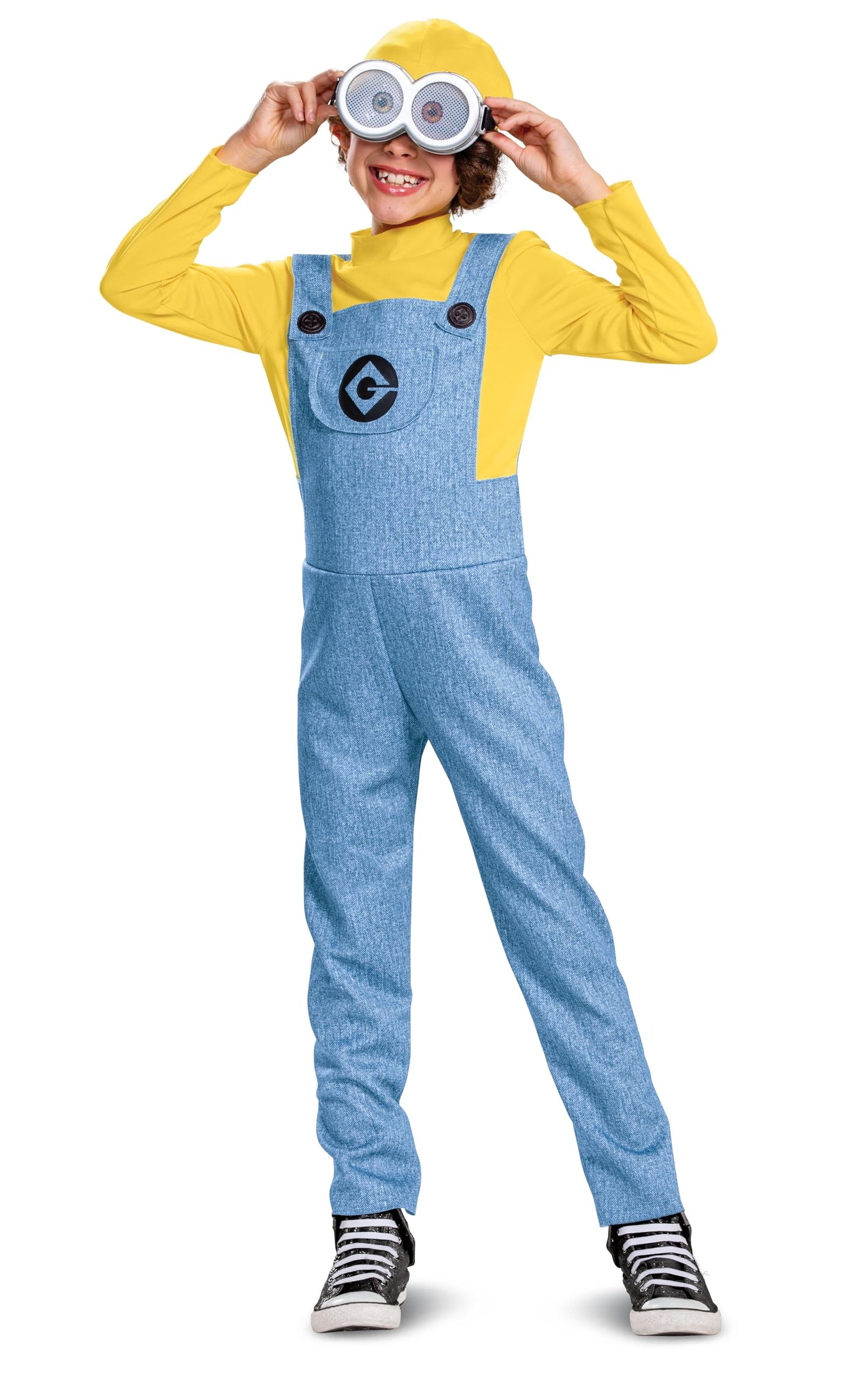 Bob Minions Costume for Kids, Official Minion Jumpsuit Outfit with Goggles and Hat, Classic Size Small (4-6) Multicolored