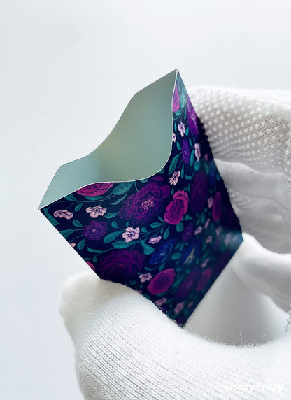 8 RFID Blocking Sleeves, Unique Designs and Arts in Purple, Anti-Theft Credit Card Holder, Credit Card Protector, Easy to Recognize, Sturdy and Perfect size for cards