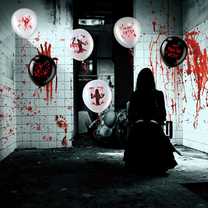 Aoriher 45 Pcs Scary Halloween Balloons 12 Inches Bloody Latex Balloons Eye Blood Splatter Decorations Horror Zombie Decor for Birthday Vampire Haunted House Party Supplies(Scared Style)